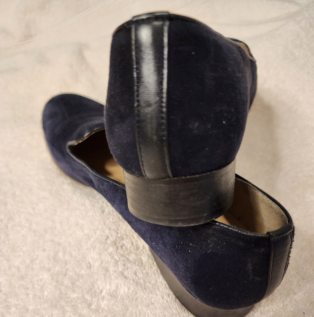 TALBOTS Blue Suede Loafers, Size 9. - Picture 3 of 11